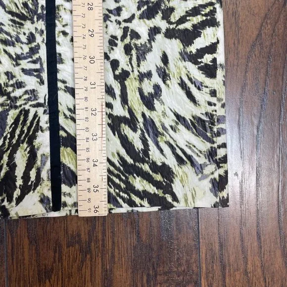 Ann Taylor Sheath Dress 2 Animal Print Sleeveless Black Ivory Green Women's - Picture 10 of 13